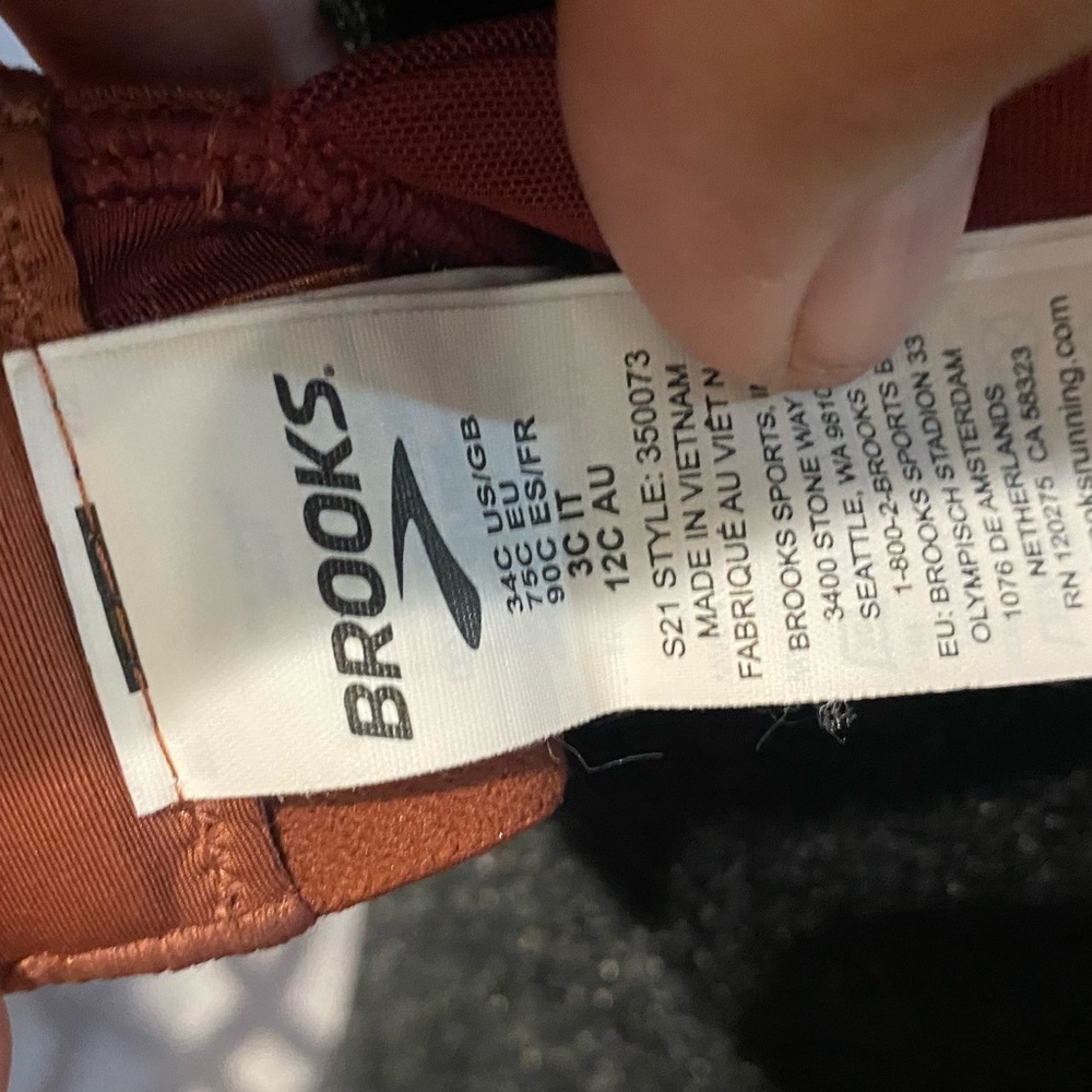 Women's Brooks Orange Sports Bra Size 34C - Picture 3 of 3